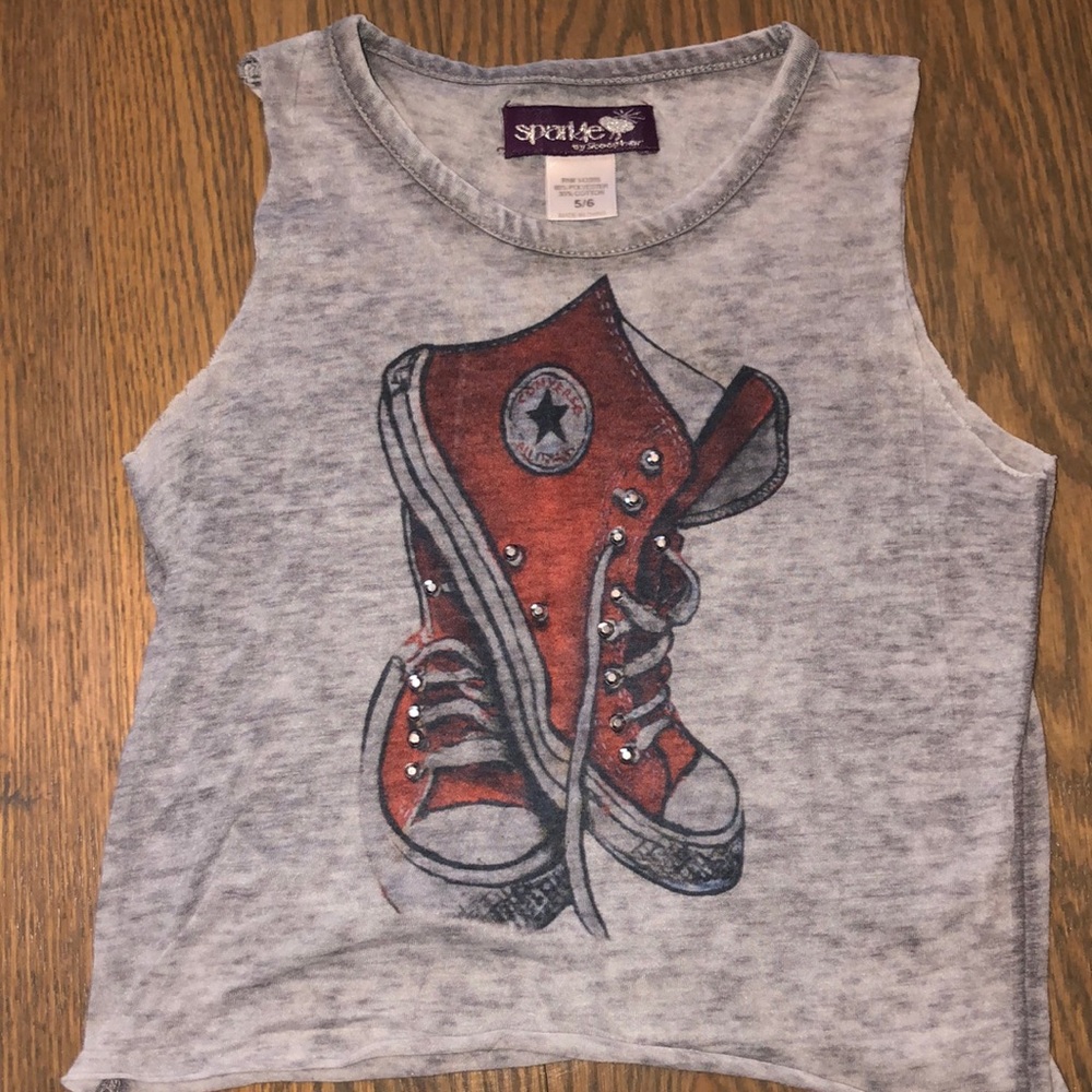 SPARKLE by Stoopher converse tank top with studs